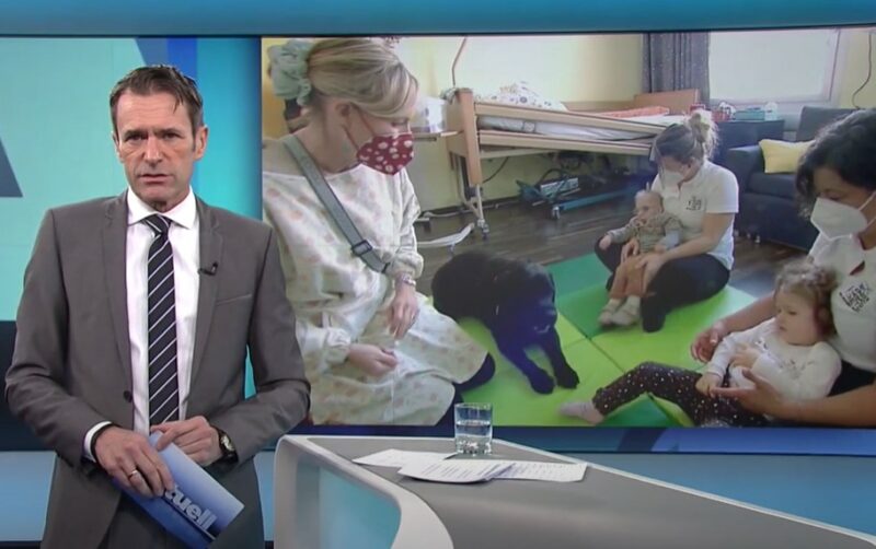 ORF Moderator kündigt Beitrag über das Kinderhospiz Netz an.